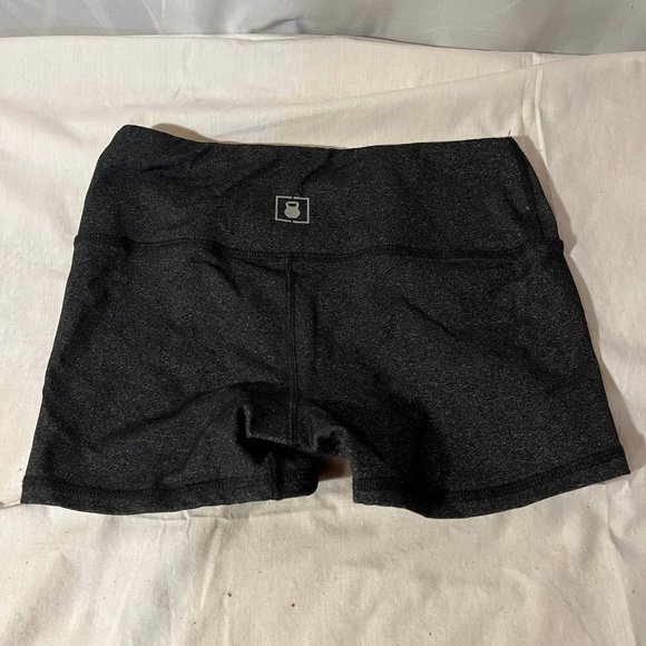 2P00D Activewear Shorts Womens Small Charcoal Nylon Logo Comfort Waistband - Picture 2 of 4